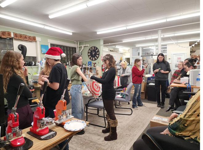 Holiday display in the CES store.