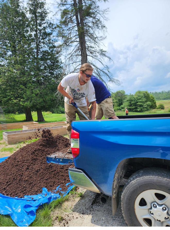Mulching the beds